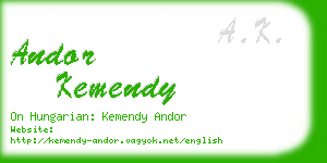 andor kemendy business card